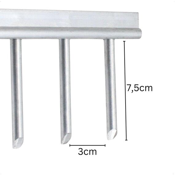 Rekord Aluminium Rechen leicht mit 16 Zinken Breite 62 cm - mit Stiel 150 cm, Rasenrechen, Gartenrechen, Laubrechen, Harke