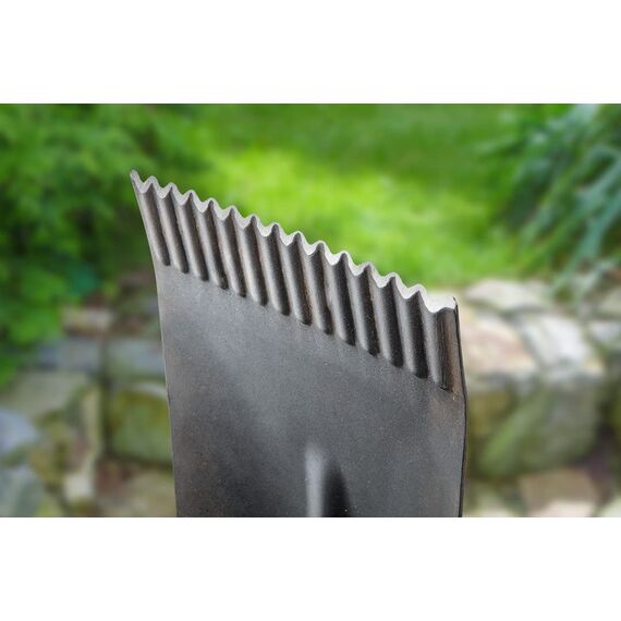 VERTO Gärtnerspaten Gerade Spaten mit wurzelsäge 125 cm Länge | Schaufel für Harte, steinige Böden | Fiberglasstiel, gehärteter Kopf, Rutschfester Griff, Profi T-Rex