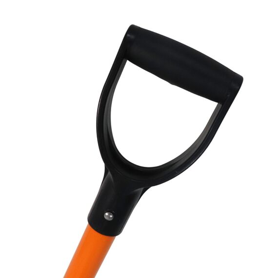 FRONTTOOL Spatenschaufel 2in1 Amerikanische Form, Gartenspaten, Profi Garten- & Bauwerkzeug aus Kohlenstoffstahl mit Fiberglasstiel (Fiberglasstiel mit D-Griff)