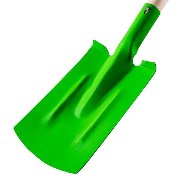 VERTO Gerader Spaten, Holzgriff, T-Griff Breite des Arbeitsteils 18 cm, Länge des Arbeitsteils 30 cm, Gesamtlänge 117 cm, Gewicht: 1,4 kg, lackierter Stahlkopf