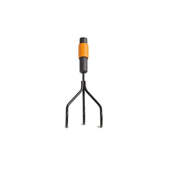 Fiskars Krümmer, Für optimale Beetvorbereitung und -pflege, Gerätekopf, Länge: 31 cm, Breite: 12,5 cm, Schwarz/Orange, QuikFit, 1000680
