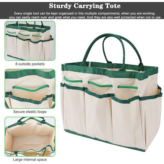 Gartenwerkzeug Set, 16 Stück Blumen Gartengeräte Set Garten-Handwerkzeug-Geschenkset，Gartengeschenke für Frauen und Männer, mit Gartenschere und Aufbewahrungstasche，Garten Zubehör Geschenk