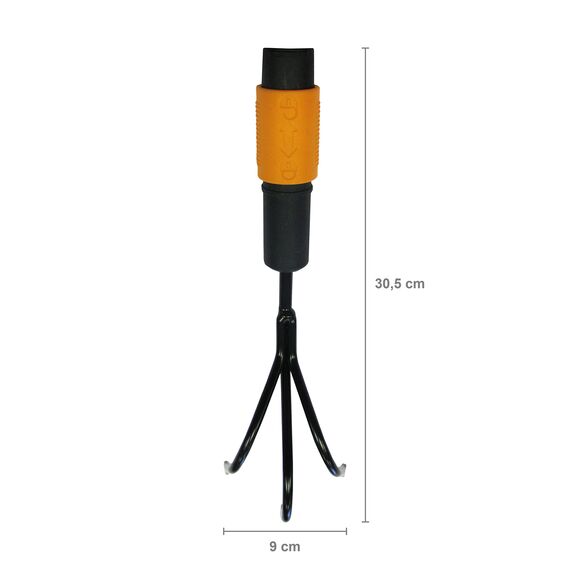 Fiskars Breite Kralle, Kleiner Rechen, Gerätekopf, Breite: 5,5 cm, Schwarz/Orange, QuikFit, 1000683