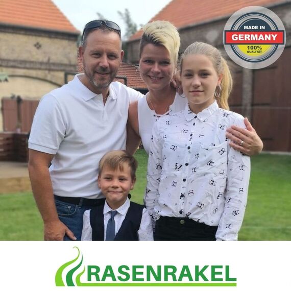 RISISANI® Rasenrakel | 80x30cm | V2A-Edelstahl rostfrei | 100% Made in Germany | Ohne Stiel | optionaler Adapter für Gardena Stiele separat erhältlich | Rasen sanden und Rakel