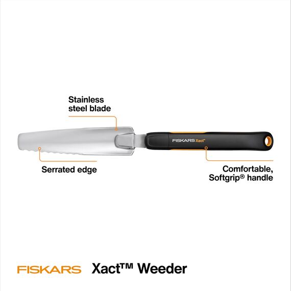 Fiskars 315540-1001 Xact Garten-Unkrautjäter, schwarz/Silber, Weeder, US import