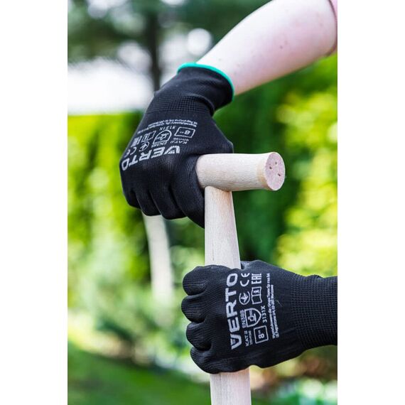 VERTO Gerader Spaten, Holzgriff, T-Griff Breite des Arbeitsteils 18 cm, Länge des Arbeitsteils 30 cm, Gesamtlänge 117 cm, Gewicht: 1,4 kg, lackierter Stahlkopf