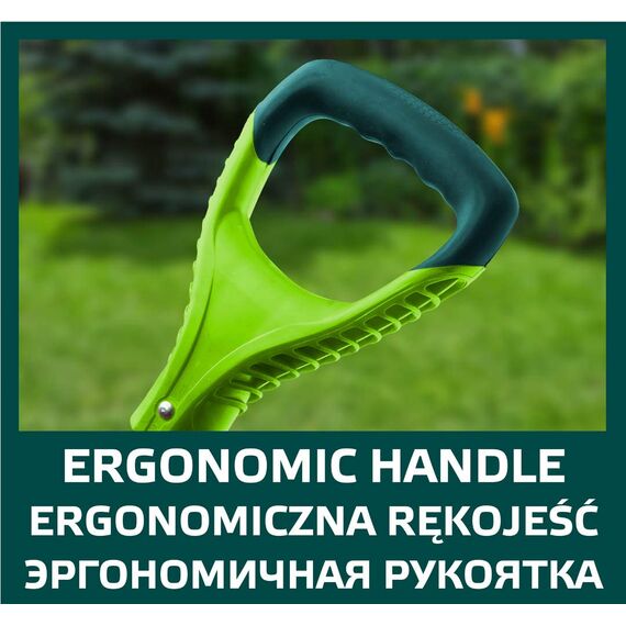 VERTO Gärtnerspaten Spitz Spaten mit wurzelsäge 125 cm Länge | Schaufel für Harte, steinige Böden | Fiberglasstiel, gehärteter Kopf, Rutschfester Griff, Profi T-Rex