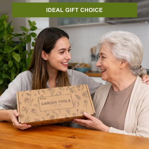 Kynup Gartenwerkzeug, 9-Teiliges Gartenwerkzeug-Set, Gartenset aus Edelstahl, Rostfreies Gartengeräte Geschenkset mit Robuster Aufbewahrungstasche, Ergonomischer Anti-Rutsch-Griff