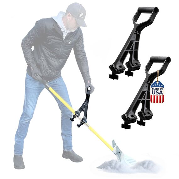 Reach Right Rückenschonender Aufsatz, verwandelt normales Werkzeug in ergonomisches Hof-Werkzeug, Rückenschoner-Griffbefestigung, universell passend für Unkrautfresser, Schneeschaufel, Rasentrimmer,