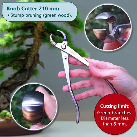 Werkzeugsets für Bonsai 210 mm aus Edelstahl - Knospenzange, Konkavzange mit geradem Schnitt und Etui aus gewachstem Leinentuch