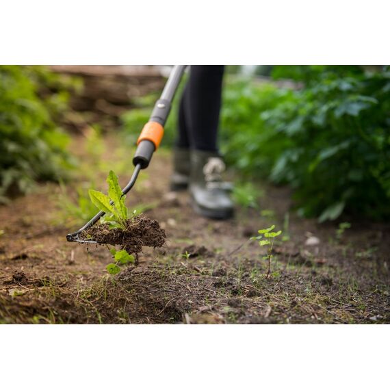 Fiskars Schuffel, Gerätekopf, Breite: 13 cm, Stahl, Schwarz/Orange, QuikFit, 1000682