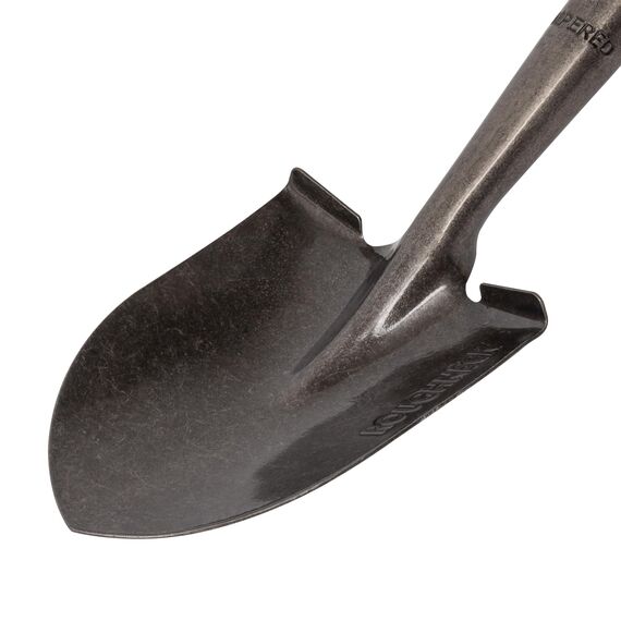 Roughneck Micro Schaufel (690 mm, zum Graben / Schaufeln auf engstem Raum, Klinge aus Karbonstahl, weicher Griff, Schaufel mit Trittkante, für Baustelle / Camping / Garten) 484170