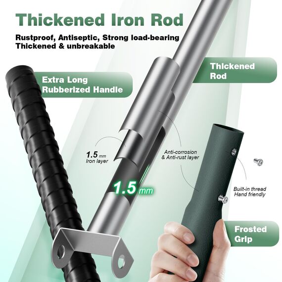 PLBBJH Rasen-Nivellierrechen, 50 x 25 cm, Rechen mit vollständig geschlossener Oberseite, strapazierfähiger Rasenausgleicher, kippt Nicht so leicht um, Dicke Stange und mattierter Feinkörnung