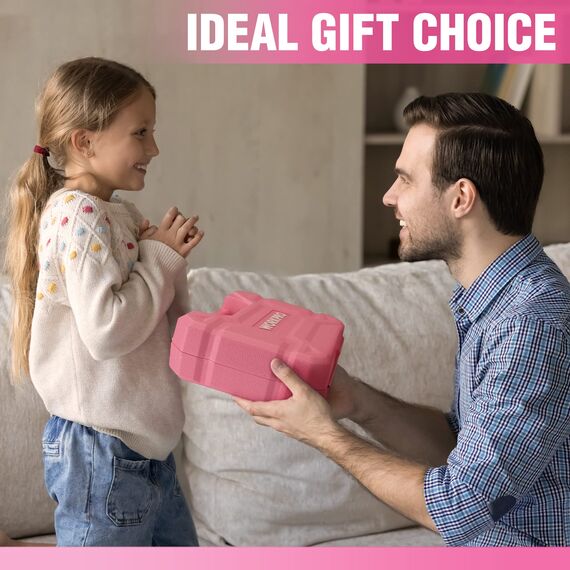 WORKPRO Werkzeugset 35tlg. Rosa Werkzeugsatz, Werkzeugkoffer bestückt, tägliche Werkzeuge, mit Schraubendreher, Zange, Maßband, Innensechskantschlüssel für Heimbedarf, Geschenk für DIY-Anfänger