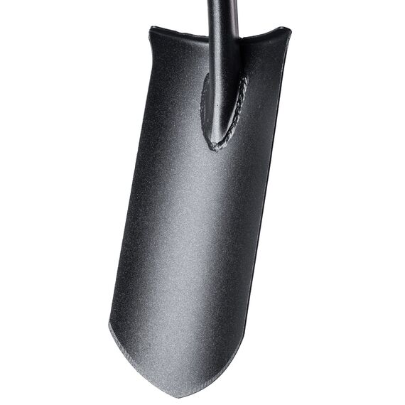 KADAX Drainierspaten, Drainagespaten mit D-Griff, Schaufel aus Stahl, Spitze Schaufel mit Stiel, Gartenspaten zum Löchergraben, Drainageschaufel, Spaten (121 cm, schwarz/orange)