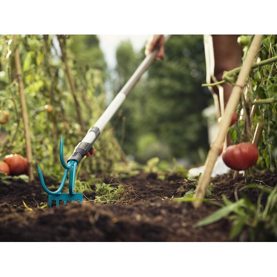 Gardena combisystem-Grubber-Rechen: Praktisches 2-in-1-Gartenwerkzeug, türkisschwarz, One Size, hochwertige Materialien (03165-20)