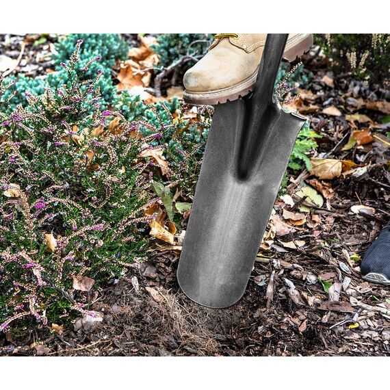 VERTO Profiwerkzeug für mehrere Einsatzbereiche im Garten und BAU - Spatenschaufel Schippe mit ergonomischem Holzstiel Gartenwerkzeuge Handwerkzeuge