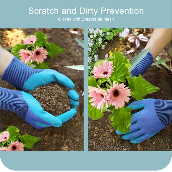 Kynup Gartenwerkzeug-Set, 7 Stück Garten Hand Werkzeuge, Rost-Sicht Gartenarbeit Set mit dauerhafter Aufbewahrungstasche, Ergonomischer Anti-Rutsch-Griff, ideale Gartengeschenke für Frauen und Männer