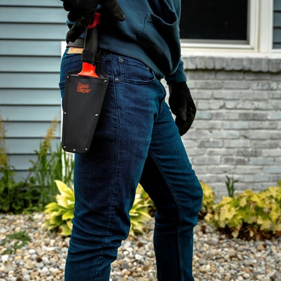 Radius Garden 17011 Root Slayer Carbon Stahl Hand Schaufel und Halfter rot