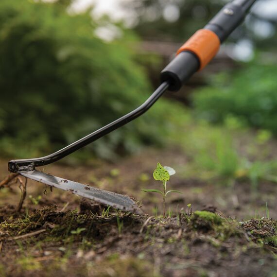 Fiskars Schuffel, Gerätekopf, Breite: 13 cm, Stahl, Schwarz/Orange, QuikFit, 1000682