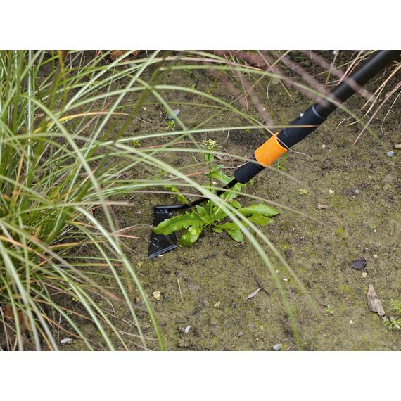 Fiskars Schuffel, Gerätekopf, Breite: 13 cm, Stahl, Schwarz/Orange, QuikFit, 1000682