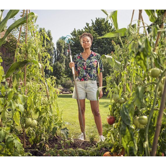 Gardena combisystem-Grubber-Rechen: Praktisches 2-in-1-Gartenwerkzeug, türkisschwarz, One Size, hochwertige Materialien (03165-20)