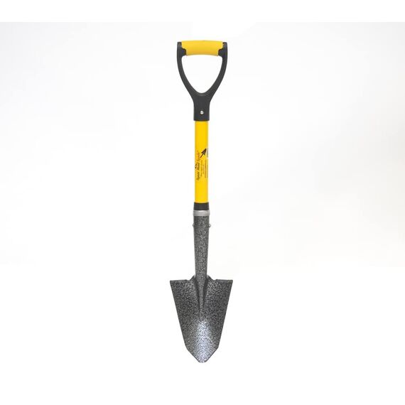 Spear Head Spade Kleine Gartenschaufel mit D-Griff und gepolstertem Griff, Fiberglasgriff mit Karbon-Mangan-Stahlklinge, preisgekrönter Spaten, 76,2 cm Mini-Griff, Gelb
