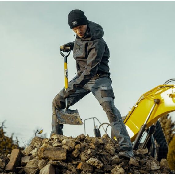 JCB Professionelle Schaufel, konische Öffnung, 230–210 x 305 mm, robuste Stahlklinge für Heimwerker, Schnee, Kohle, Arbeit, Gräben, Asphalt, Mischen von Beton