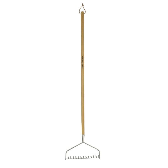 Kent & Stowe Langstiel Gartenrechen – Garten-Harke aus Edelstahl, ideal für alle Böden, Gärtner-Rechen mit Stiel aus Eschenholz, Länge: 158 cm