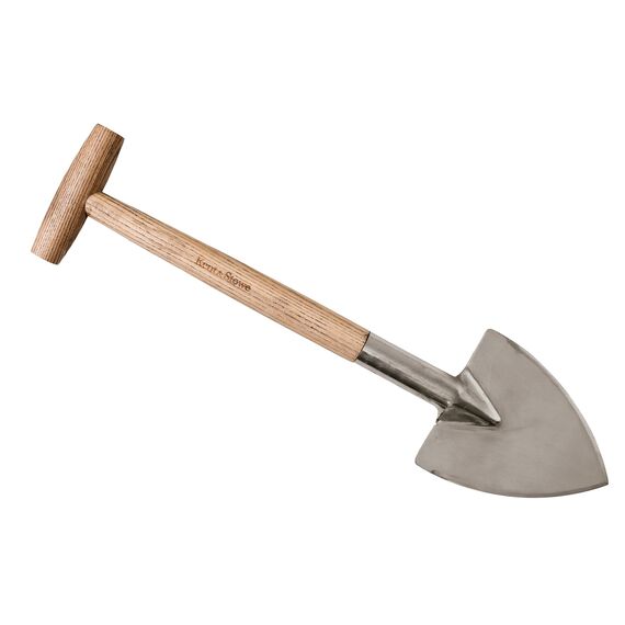 Kent & Stowe Edelstahl Staudenspaten, Spitzkopf Gartenspaten zum einfachen Durchschneiden von Wurzeln, Ganzjährig Gartengeräte aus Edelstahl und Eschenholz