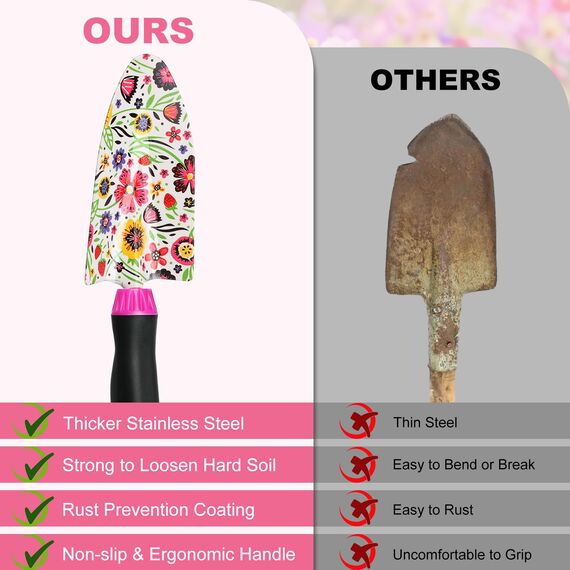 Housolution Gartengeräte-Set, 10PCS Gartenarbeit-Handwerkzeug-Set, Robustes Gartenzubehör für Blumen mit Anti-Rutsch-Gummigriff Tote Bag,Gartenarbeit Tool Set Geschenke für Frauen Geburtstag Muttertag