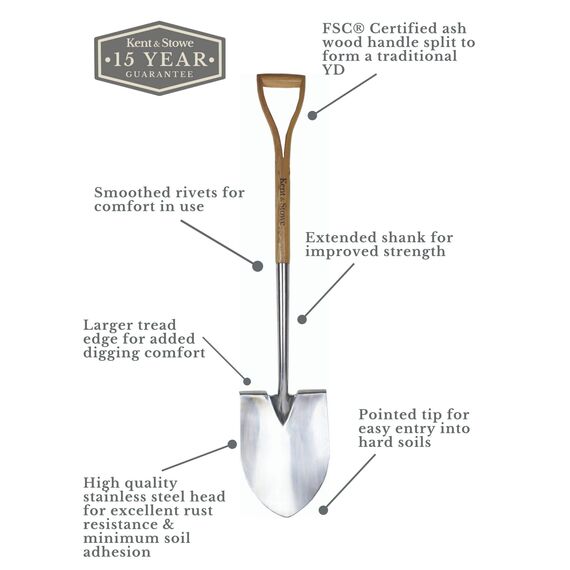 Kent & Stowe 70100640 Spaten, Silber