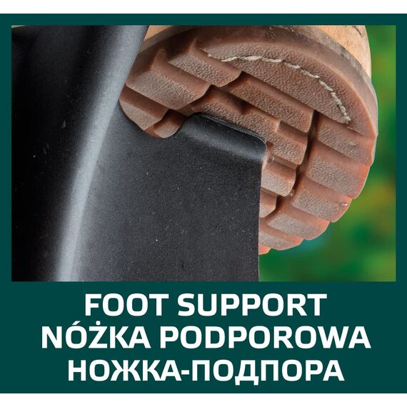 VERTO Spaten gerade, Holzgriff, gehärteter Kopf, Kunststoff-Doppelmaterialgriff, Gesamtlänge 1150 mm, gezackten Kante zum leichteren Schneiden durch steinigen Boden und Wurzeln