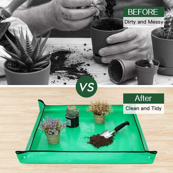 Housolution Gartengeräte Set, 8 PCS Gartenarbeit-Handwerkzeug-Set, Robust Aluminiumlegierung Gartenarbeit Zubehör mit Gummi Storage Tote Bag, Grün