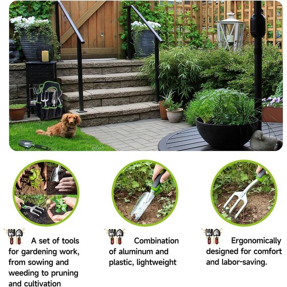 Gardening Hand Tools 6 Pieces Garden Tool Set Outdoor Hand Tools Heavy Duty Garden Tool Set Garden Tool Kit Gifts for Parents and Kids