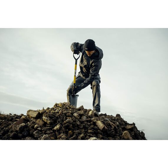 JCB 400 x 180/110 mm Klinge Pfropfspaten - Newcastle Style - Abflussmeister - Professioneller massiv geschmiedeter Langer Griff Baustellen- und Gartengeräte - für Heimwerker