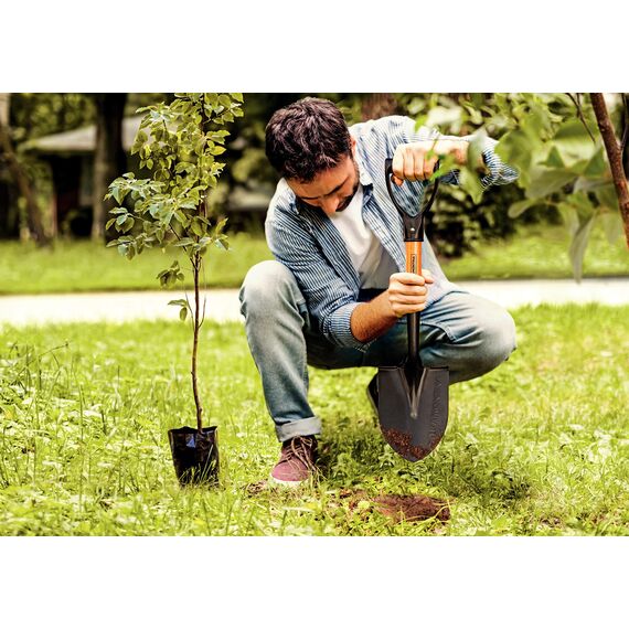 Mini Rundspaten, Länge 65 cm, Stiel mit D-Griff