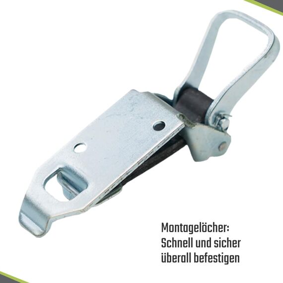 LoadCare Verschlusslager Schaufelhalter Spatenhalter Axthalter Besenhalter Spannverschluss Geräterhalterung Garten (Stahl verzinkt, 60 mm)