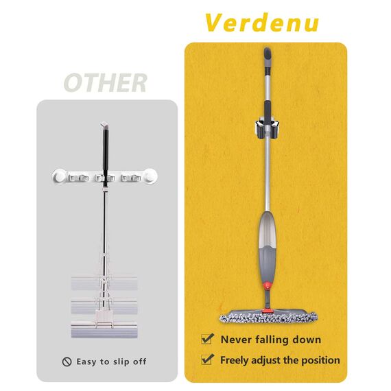 Verdenu Gerätehalter Set, Grau Besenhalterung Wand Gartengerätehalter Besenhalter inkl. Montagematerial für Küche, Zuhause, Badezimmer, Garage, Garten (10 Stück)