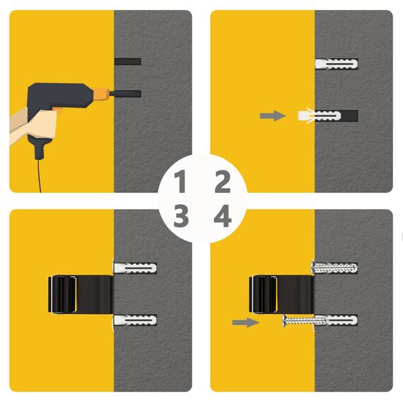 Verdenu Gerätehalter Set, Grau Besenhalterung Wand Gartengerätehalter Besenhalter inkl. Montagematerial für Küche, Zuhause, Badezimmer, Garage, Garten (10 Stück)