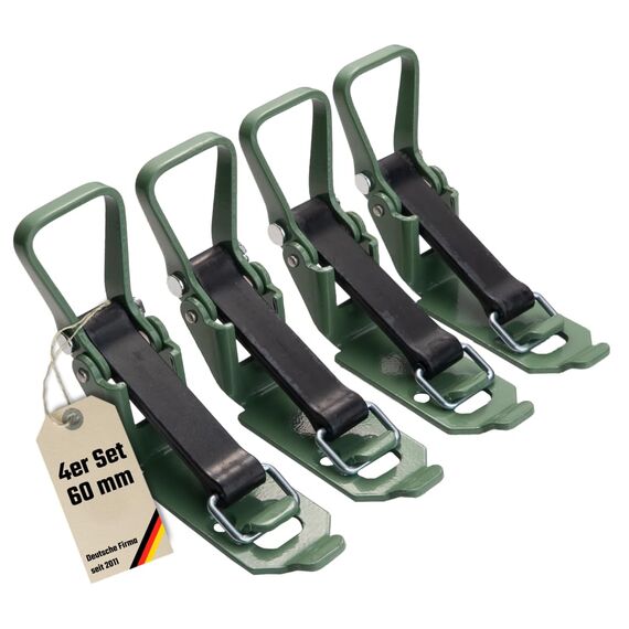 LoadCare Verschlusslager Schaufelhalter Spatenhalter Axthalter Besenhalter Spannverschluss Geräterhalterung Garten (Olivgrün, 60 mm)