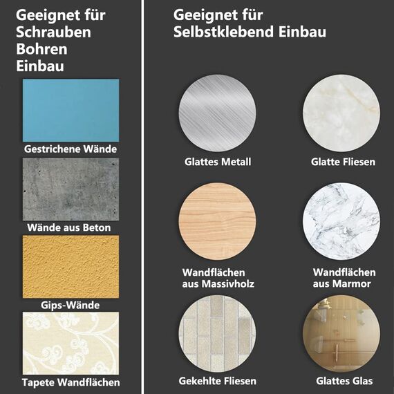 Kouclaa Besenhalterung Wand,Gerätehalter Edelstahl Gartengerätehalter Wandhalterung Selbstklebend Besenhalter Organizer für Küche Zuhause Badezimmer Garage (4 Black)