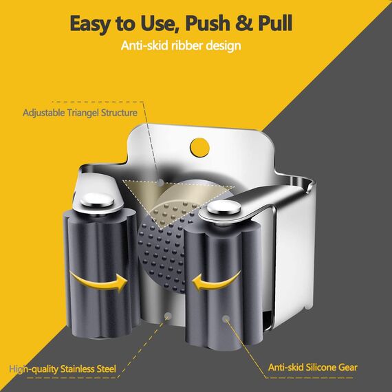 Verdenu Gerätehalter Set, Grau Besenhalterung Wand Gartengerätehalter Besenhalter inkl. Montagematerial für Küche, Zuhause, Badezimmer, Garage, Garten (10 Stück)