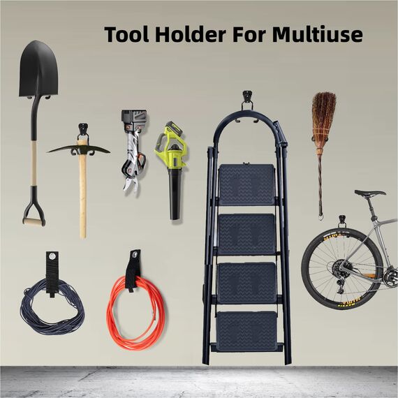 Sinoer Garten-Elektrowerkzeug-Aufhänger, Unkrautfresser-Gestell, Schnurtrimmer, Wandhaken, Garagen-Wandhaken, Utility-Halter-Organizer und Lagerung (2 Stück) hält bis zu 30KG