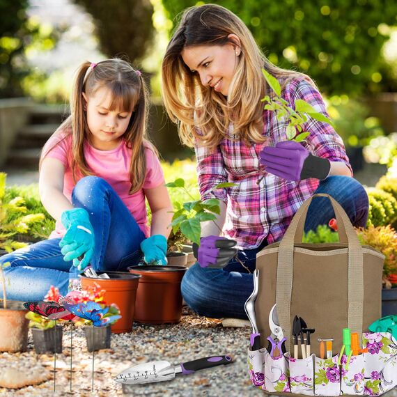 Tudoccy Gartengeräte-Set, 83-teilig, Sukkulenten-Werkzeug-Set, robuste Aluminium-Gartenwerkzeuge für Gartenarbeit, rutschfester, robuste Aufbewahrungstasche, Geschenkwerkzeuge für Männer und Frauen