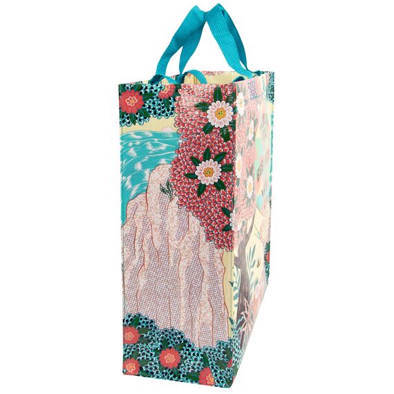 Blue Q Einkaufstasche, wiederverwendbar, robust, leicht zu reinigen, 38,1 cm H x 40,6 cm B x 15,2 cm T, aus starkem 95 % recyceltem Material (mehrfarbig)