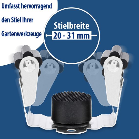 Maila® Gerätehalter (15er Set) - Robuster 304er Edelstahl rostfrei - Besenhalterung Wand mit starker Klemmwirkung, Wandhalterung für Besen, als Werkzeughalter