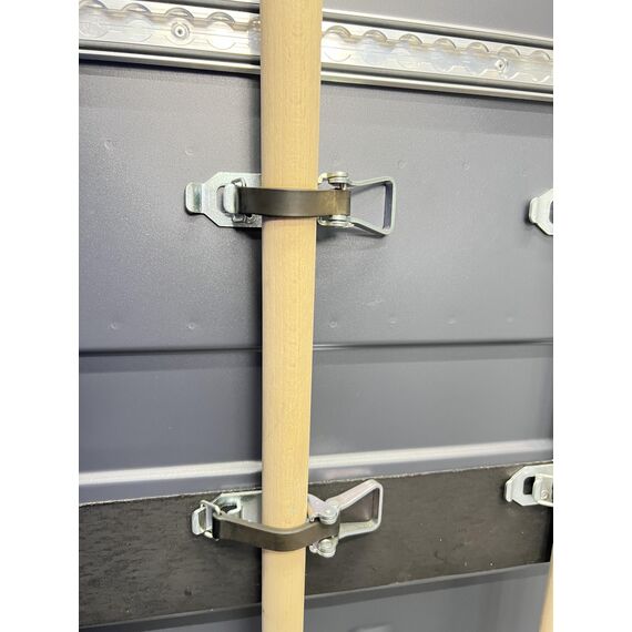 LOADCARE Verschlusslager Schaufelhalter Spatenhalter Axthalter Besenhalter Spannverschluss Geräterhalterung Garten (4 Stück 80 mm olivgrün)