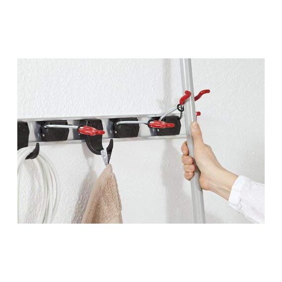 BRUNS Gerätehalter-Set - 15 Gerätehalter 4 Haken Führungsschienen 100cm 50cm 2x30cm