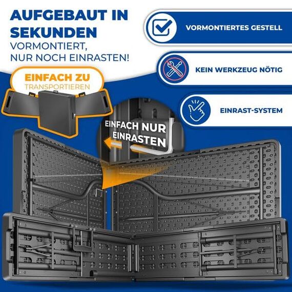 KESSER® Bierzeltgarnitur 3-teilig Set Tisch & 2X Bank | Buffettisch für drinnen & draußen Gartengarnitur klappbar 183x76x74cm Kunststoff Klapptisch Gartentisch Inkl Abdeckung & Tragegriffe